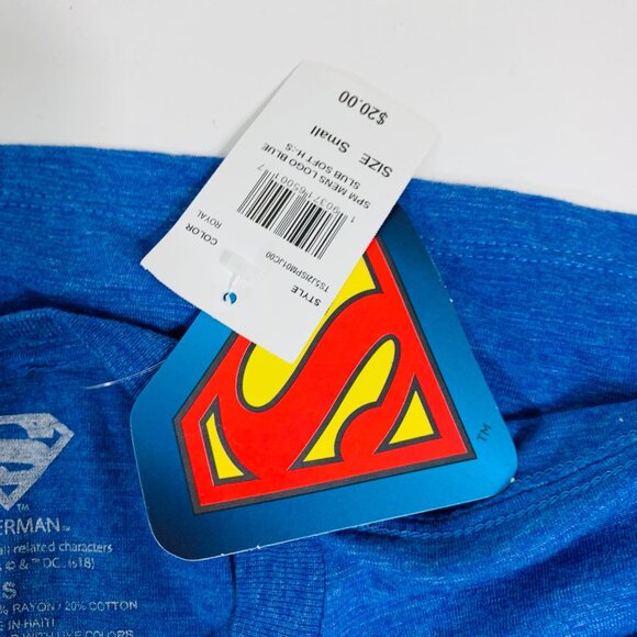 Superman Blue Crew Neck TShirt Mens Size S DC Comics Graphic Tee Dad Gift New - Picture 4 of 6